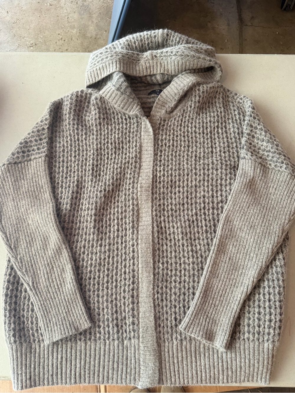 GAP Hooded Chunky Knit Cardigan - Taupe